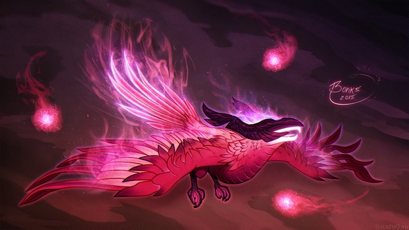 Pink Phoenix Desktop Wallpaper