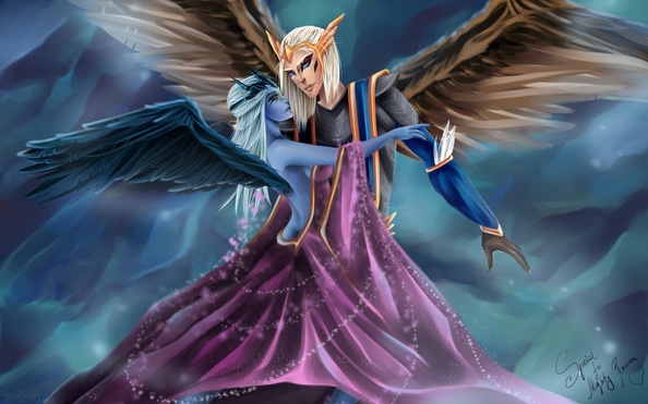 Belle & Beast Dota 2 Love - Skywrath Mage & Vengeful Spirit Art