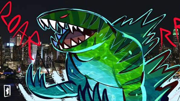 Tidehunter (as Godzilla)