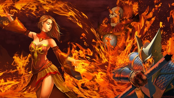 Lina vs Skywrath & Warlock