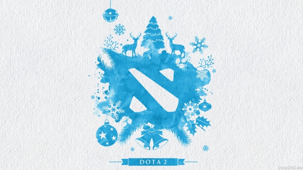 DOTA 2 Christmas Logo Wallpaper (blue)