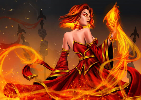 Lina Character Fan Art from Dota 2