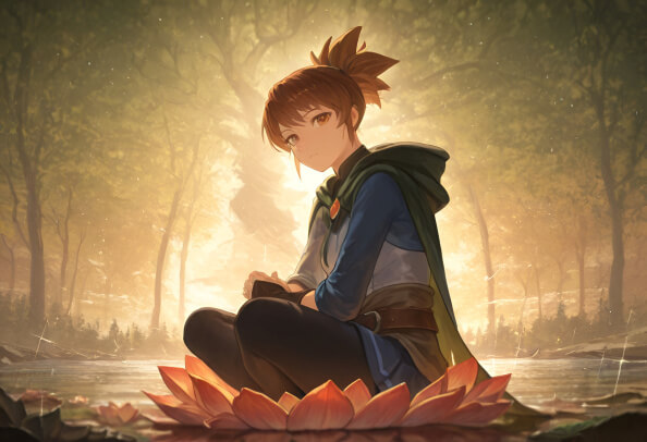 Marci Anime Girl in a Lotus Flower