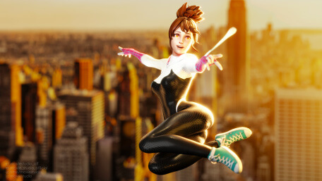 Marci Spider Girl Wallpaper - DOTA 2 x MARVEL Crossover