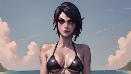 Templar Assassin On The Beach DOTA 2 Art