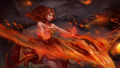 Wallpaper with Lina from Dota 2 Game
